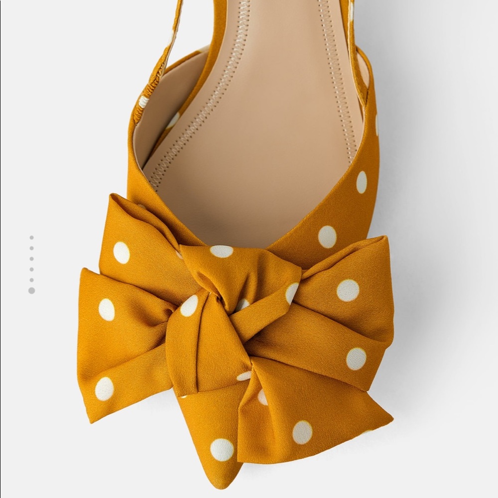 NWT ZARA Polka Dot Ribbon Kitten Heels Size 6 - Picture 4 of 8